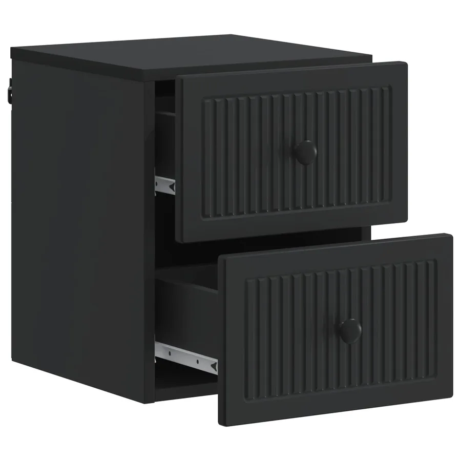Cabinet de chevet mural 2 pcs Noir 33 x 34,5 x 40 cm - 6