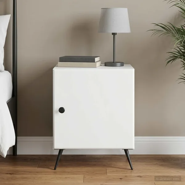 Cabinet de chevet Blanc 43 x 34,5 x 50 cm Bois d'ingénierie