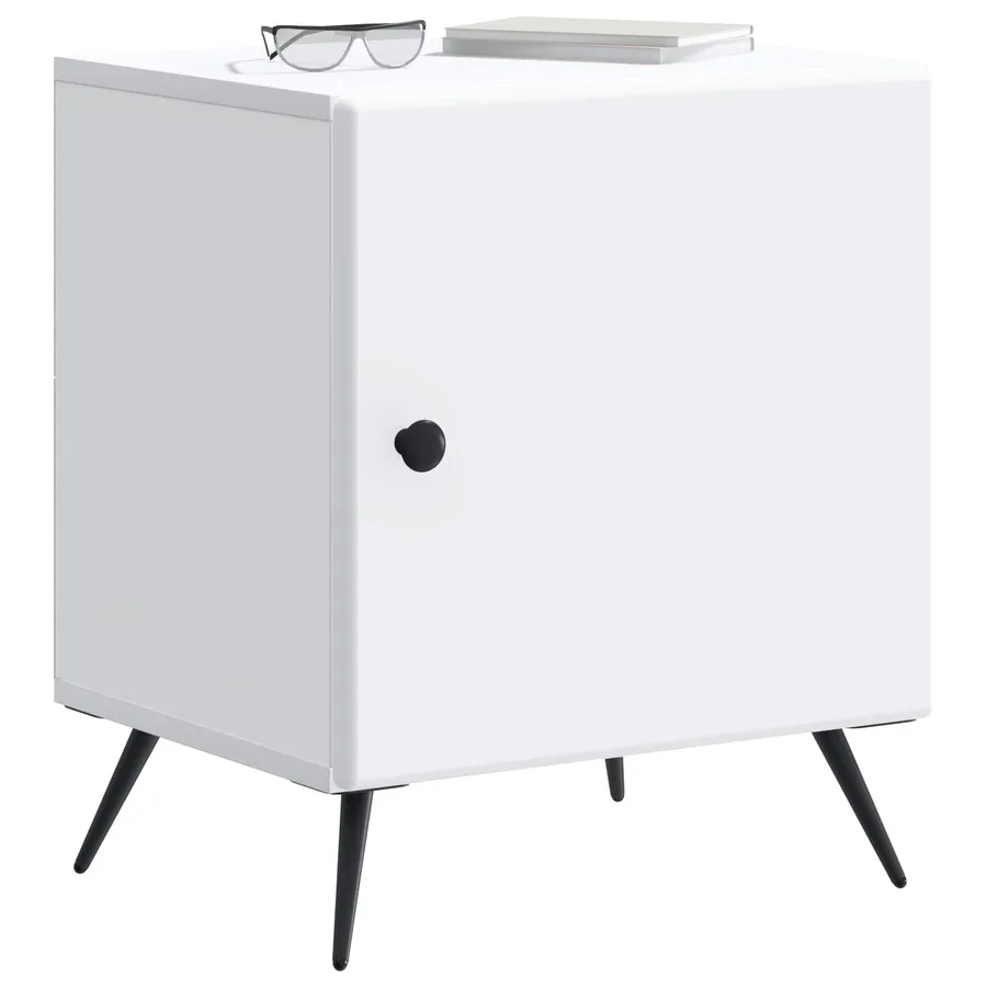 Cabinet de chevet Blanc 43 x 34,5 x 50 cm Bois d'ingénierie - 3