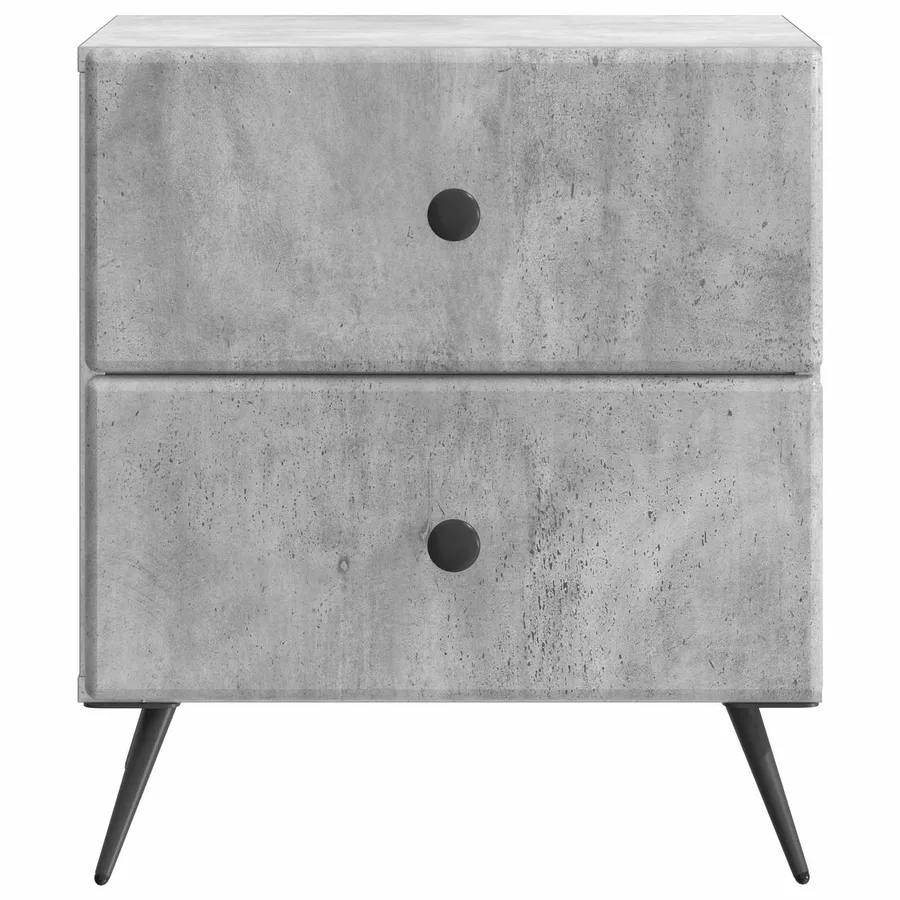 Cabinet de chevet avec tiroir Gris béton 43 x 34,5 x 47,5 cm - 5