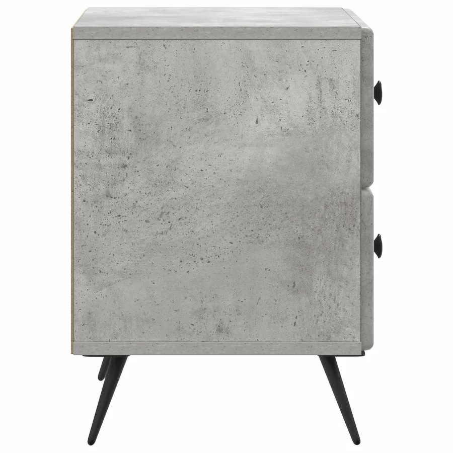 Cabinet de chevet avec tiroir Gris béton 43 x 34,5 x 47,5 cm - 6