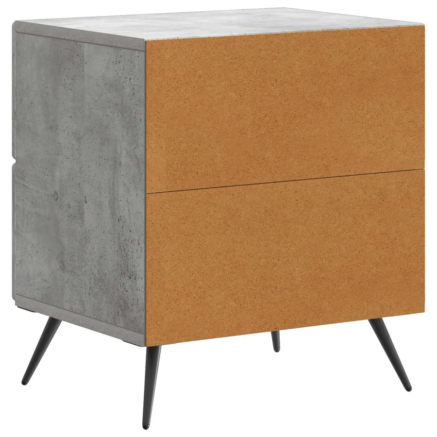 Cabinet de chevet avec tiroir Gris béton 43 x 34,5 x 47,5 cm - 7