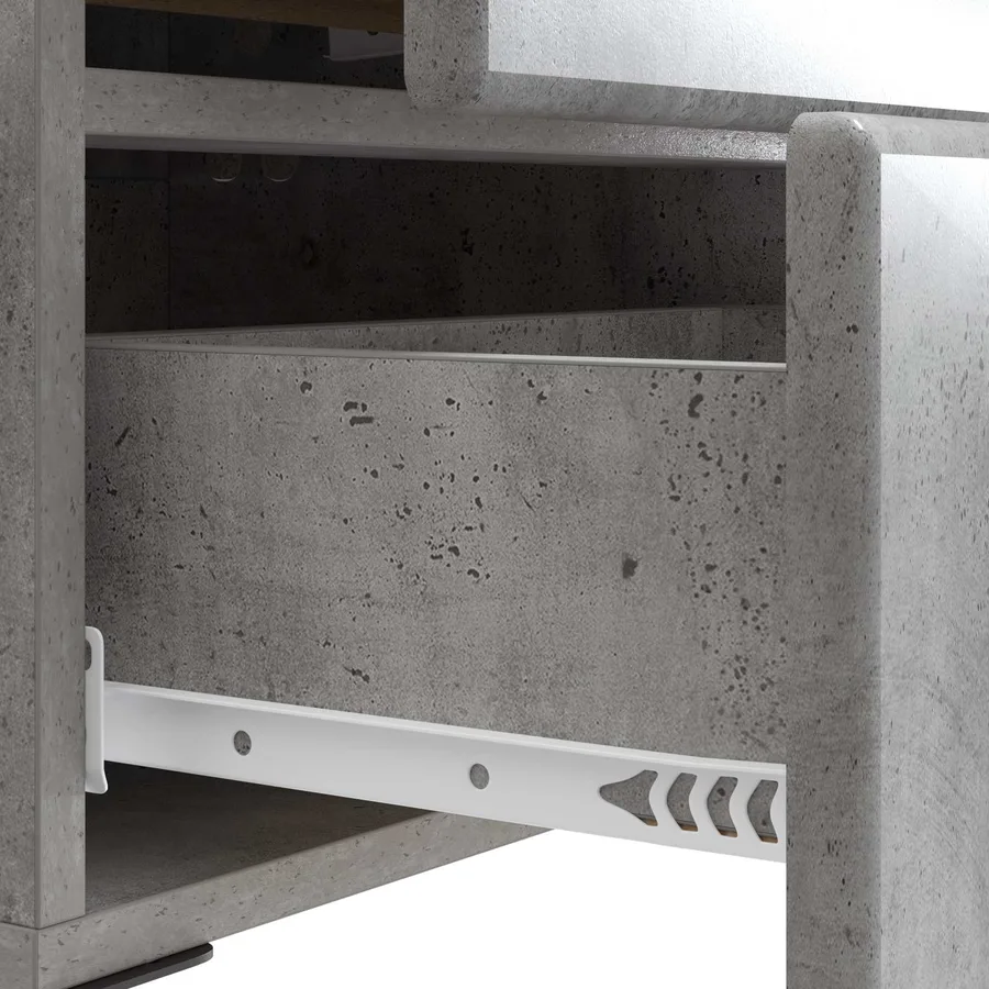 Cabinet de chevet avec tiroir Gris béton 43 x 34,5 x 47,5 cm - 9