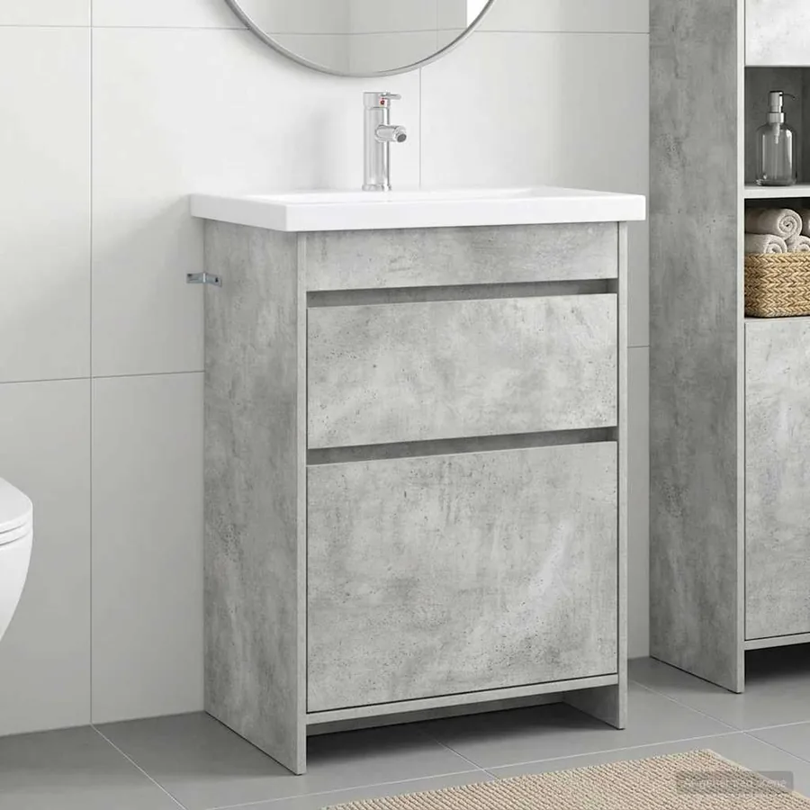 Ensemble de mobilier de salle de bain Gris béton