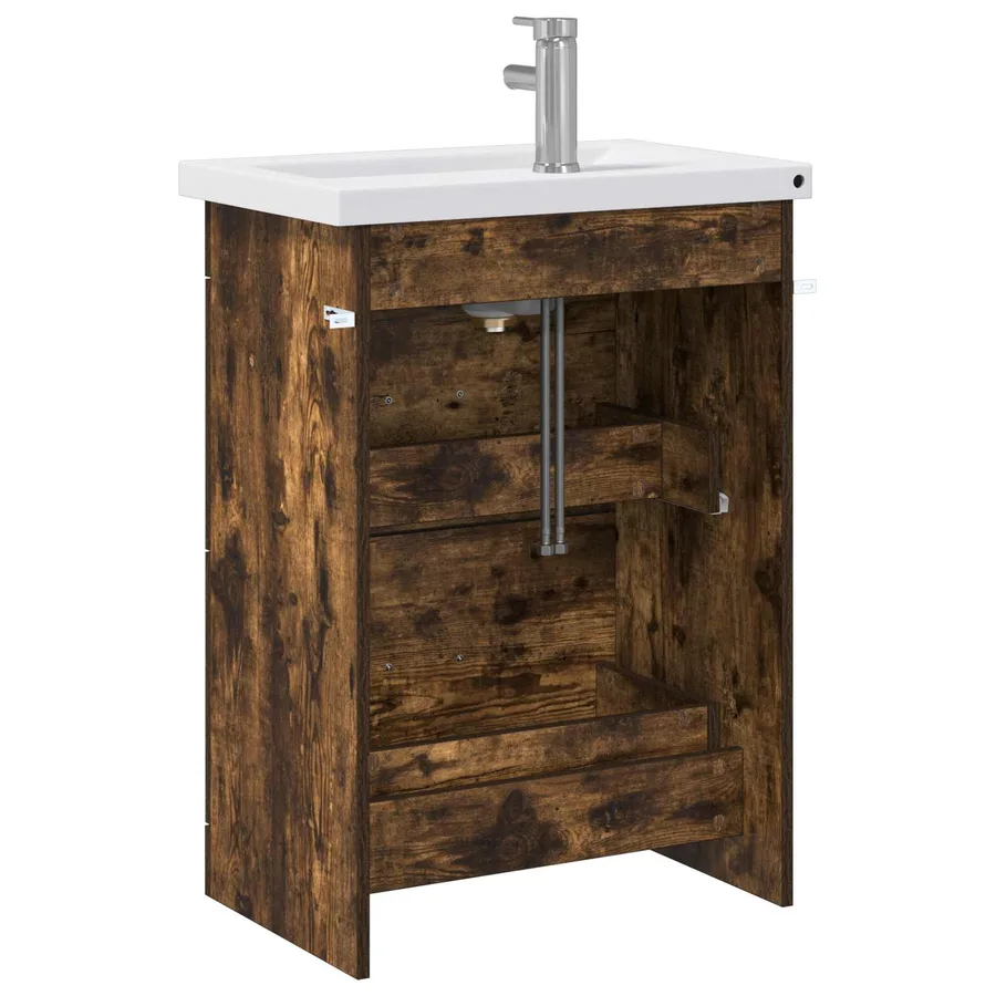 Ensemble de mobilier de salle de bain Chêne fumé - 7