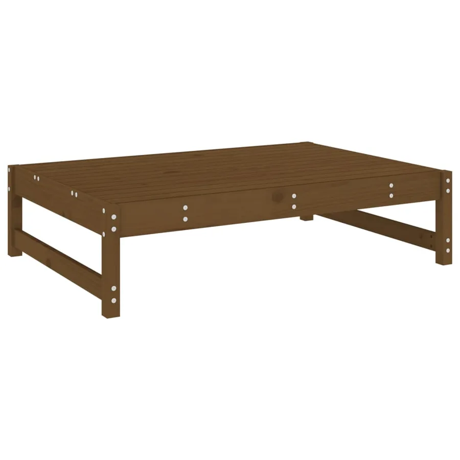 Repose-pied de jardin 120x80 cm marron miel bois de pin massif - 2
