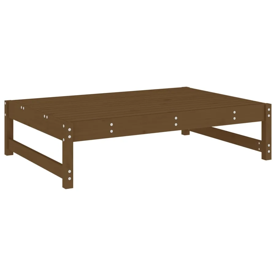 Repose-pied de jardin 120x80 cm marron miel bois de pin massif - 5
