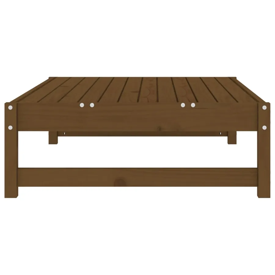 Repose-pied de jardin 120x80 cm marron miel bois de pin massif - 6
