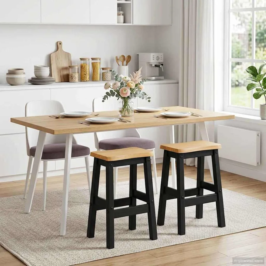 Tabouret de bar haut EKAI 2 pcs Noir 40 x 29 x 63 cm
