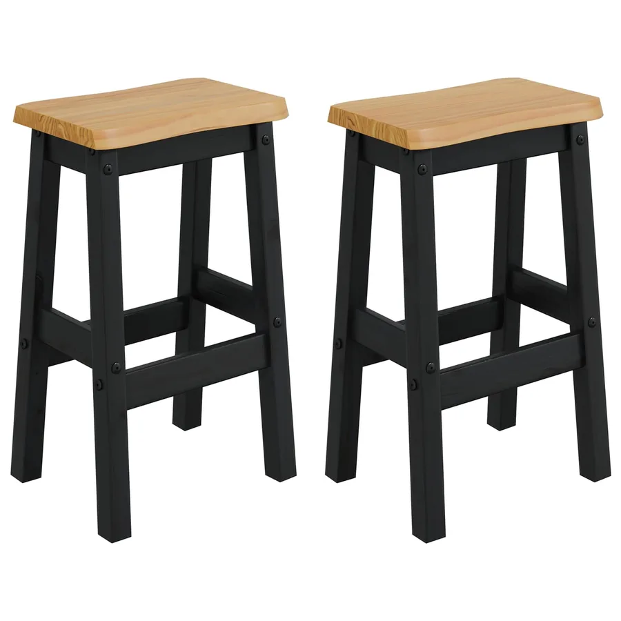 Tabouret de bar haut EKAI 2 pcs Noir 40 x 29 x 63 cm - 2