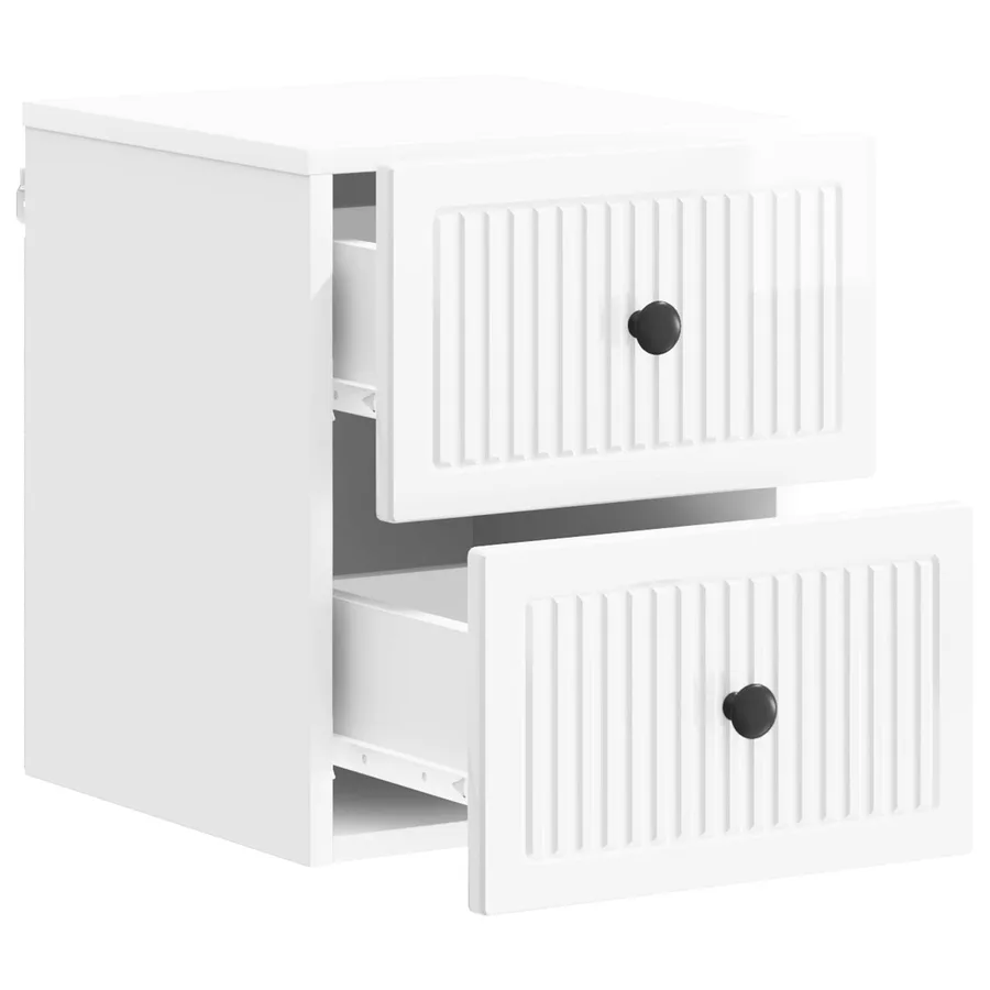 Cabinet de chevet mural 2 pcs Blanc brillant 33 x 34,5 x 40 cm - 6