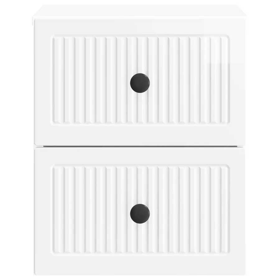 Cabinet de chevet mural 2 pcs Blanc brillant 33 x 34,5 x 40 cm - 7