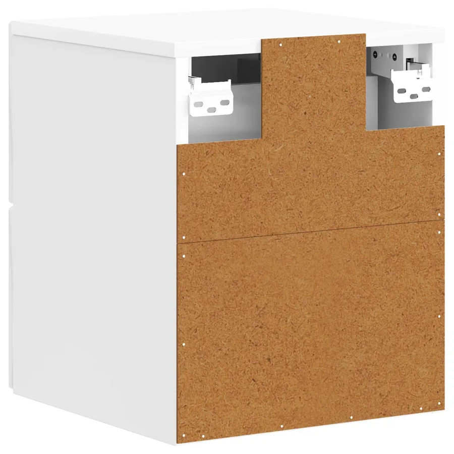 Cabinet de chevet mural 2 pcs Blanc brillant 33 x 34,5 x 40 cm - 9