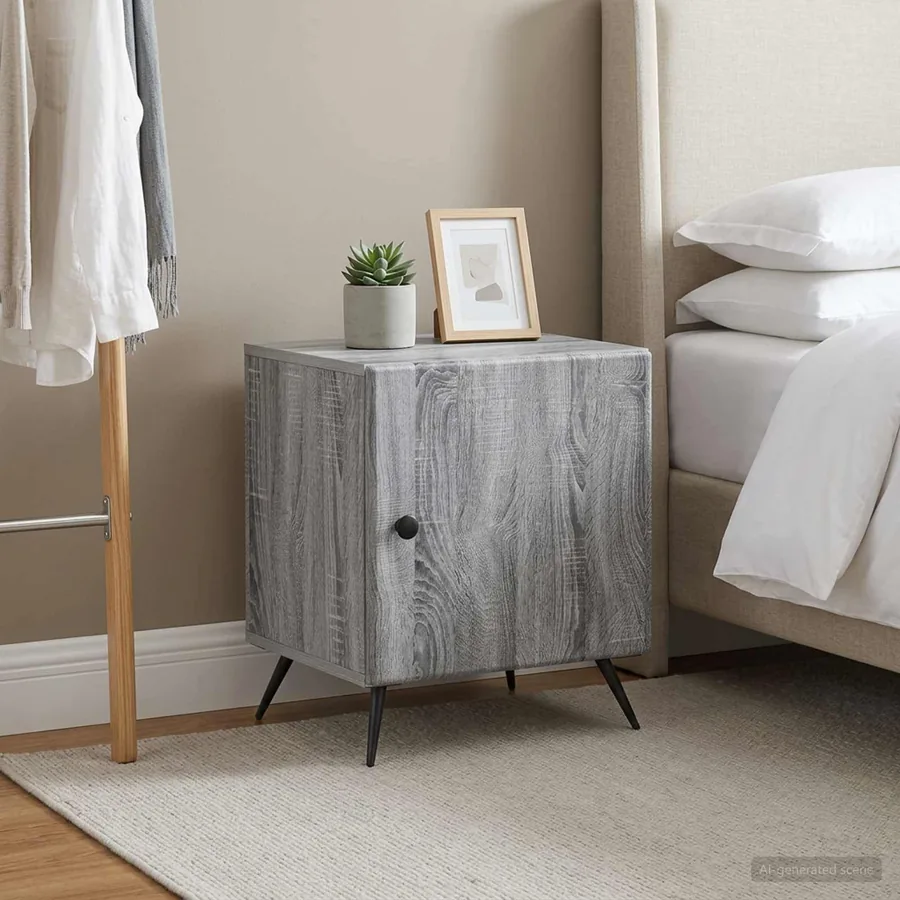 Cabinet de chevet 2 pcs Sonoma gris 43 x 34,5 x 50 cm