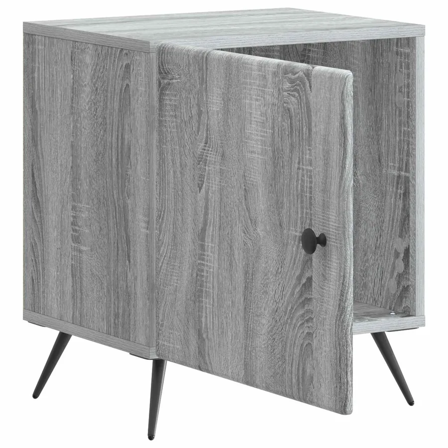 Cabinet de chevet 2 pcs Sonoma gris 43 x 34,5 x 50 cm - 6