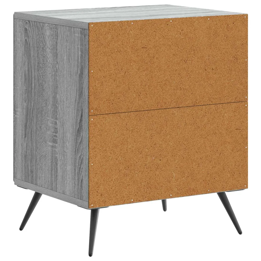 Cabinet de chevet 2 pcs Sonoma gris 43 x 34,5 x 50 cm - 9