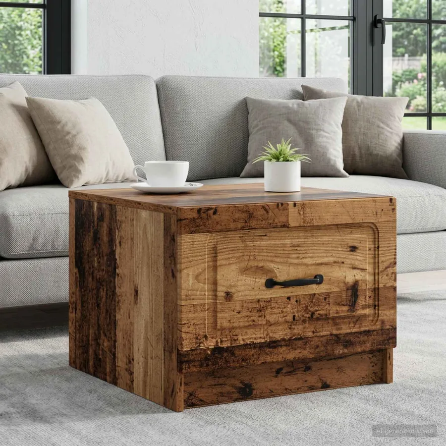 Table basse Bois ancien 49 x 50 x 37 cm Bois d'ingénierie