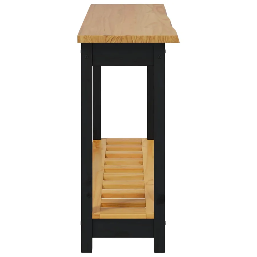 Table console EKAI Noir 112 x 35 x 76 cm Bois de pin massif - 5