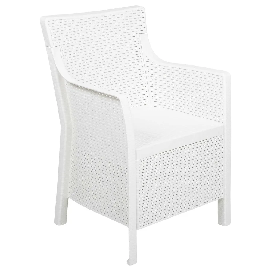 Ensemble salon avec coussin 3 pcs Blanc PP - 5