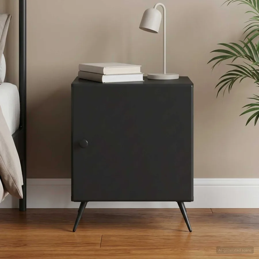 Cabinet de chevet Noir 43 x 34,5 x 50 cm Bois d'ingénierie