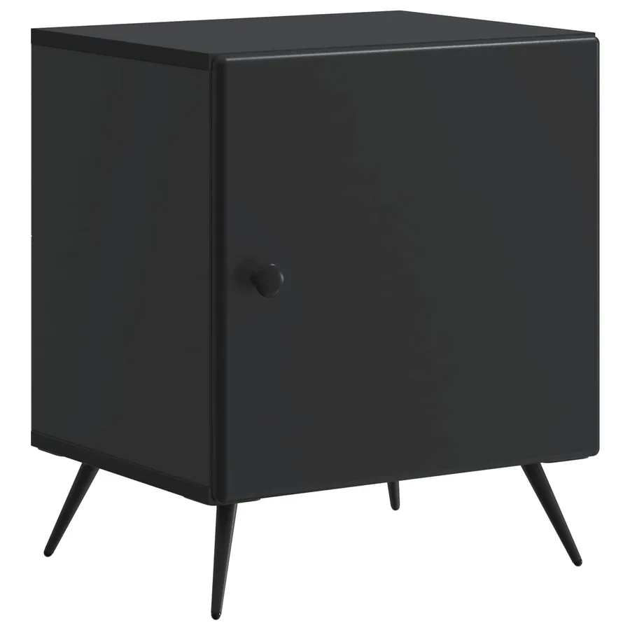 Cabinet de chevet Noir 43 x 34,5 x 50 cm Bois d'ingénierie - 2