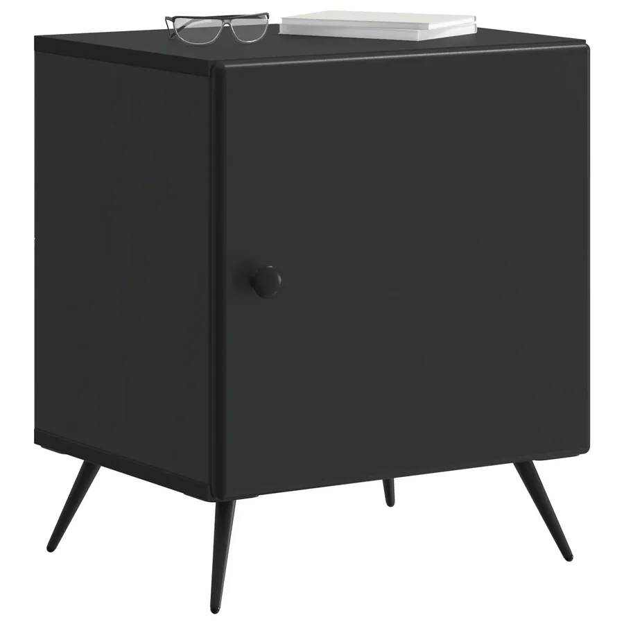 Cabinet de chevet Noir 43 x 34,5 x 50 cm Bois d'ingénierie - 3