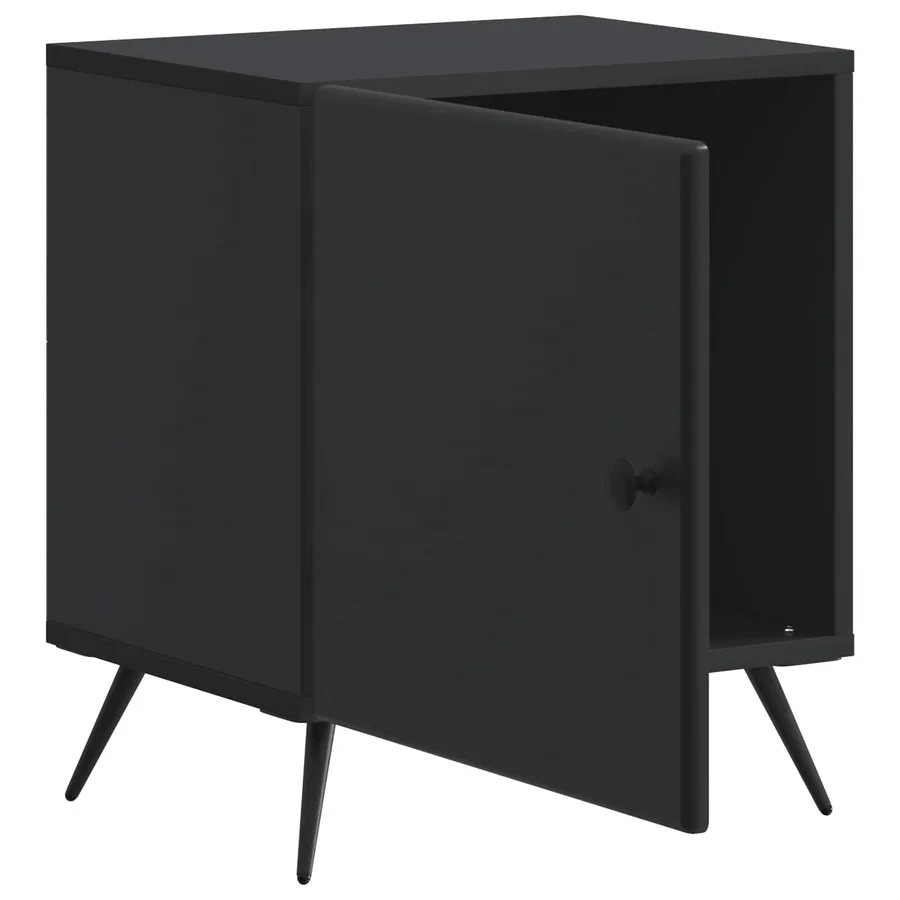 Cabinet de chevet Noir 43 x 34,5 x 50 cm Bois d'ingénierie - 4