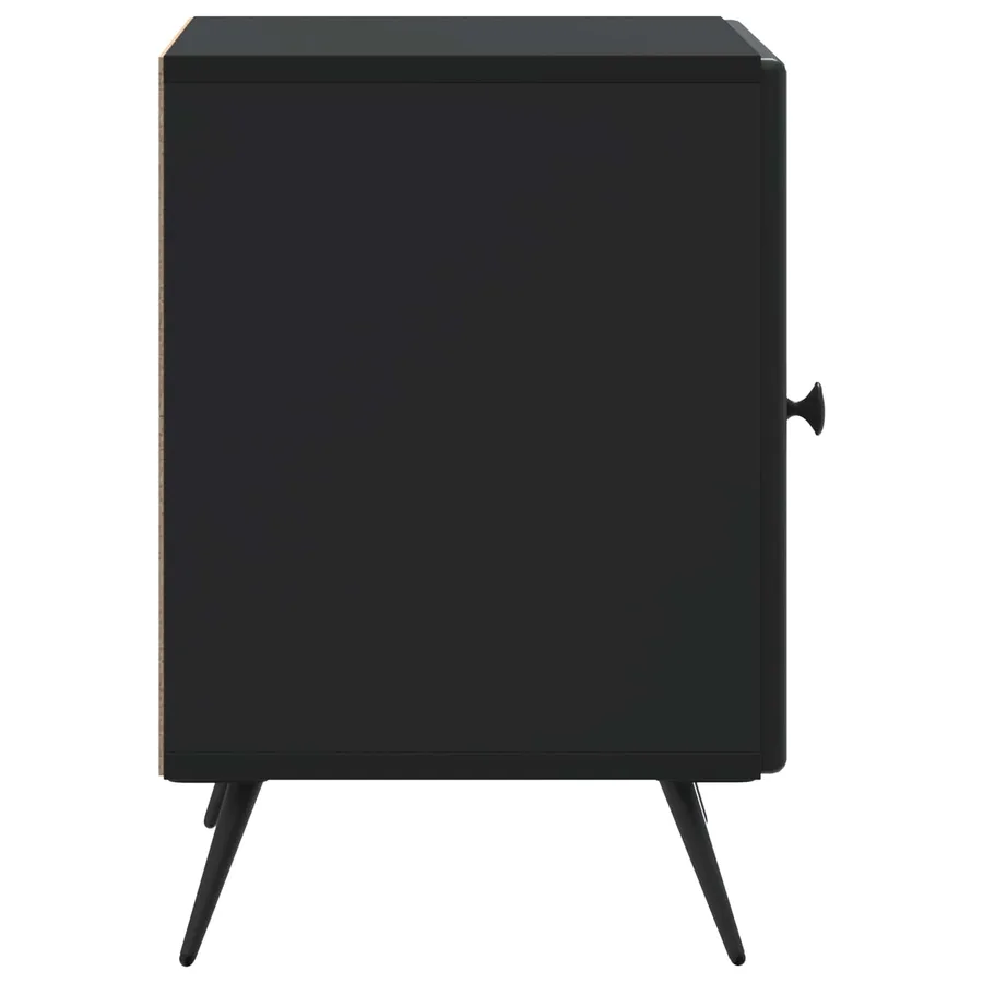 Cabinet de chevet Noir 43 x 34,5 x 50 cm Bois d'ingénierie - 6
