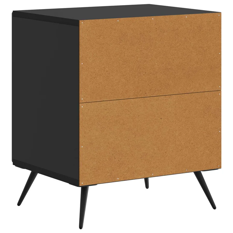 Cabinet de chevet Noir 43 x 34,5 x 50 cm Bois d'ingénierie - 7