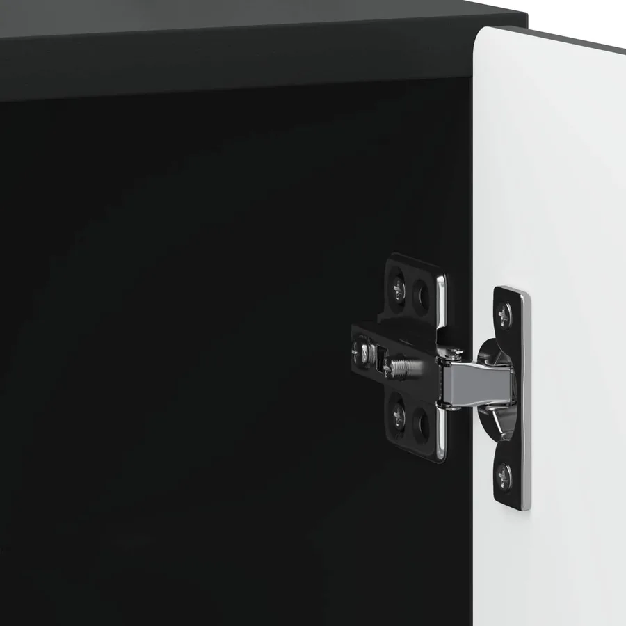 Cabinet de chevet Noir 43 x 34,5 x 50 cm Bois d'ingénierie - 9
