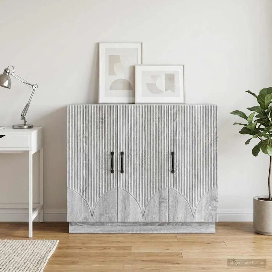 Buffet Sonoma gris 89 x 34,5 x 77 cm Bois d'ingénierie - 4