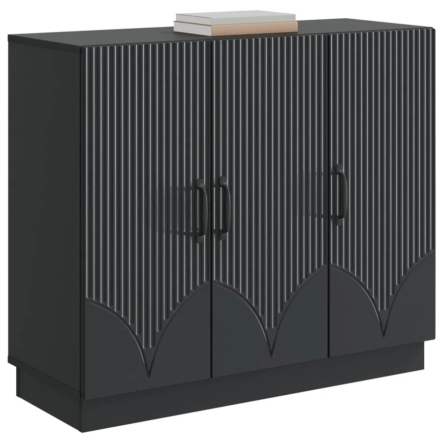 Buffet Noir 89 x 34,5 x 77 cm Bois d'ingénierie - 3