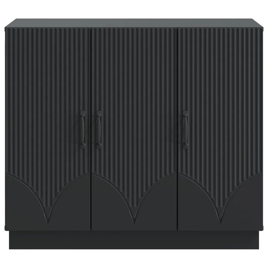 Buffet Noir 89 x 34,5 x 77 cm Bois d'ingénierie - 6