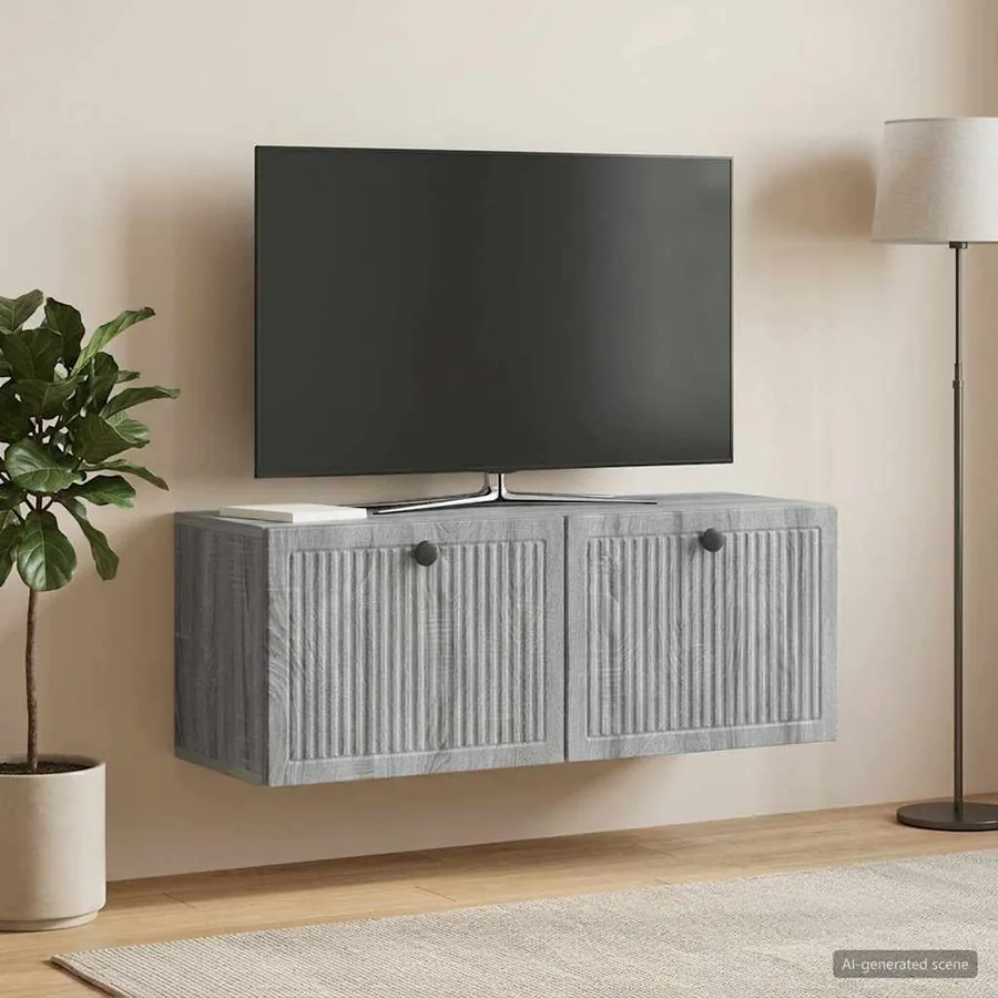 Meuble TV mural Sonoma gris 78,5 x 31 x 30 cm Bois d'ingénierie