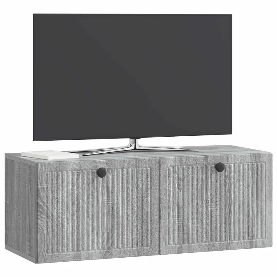 Meuble TV mural Sonoma gris 78,5 x 31 x 30 cm Bois d'ingénierie - 3