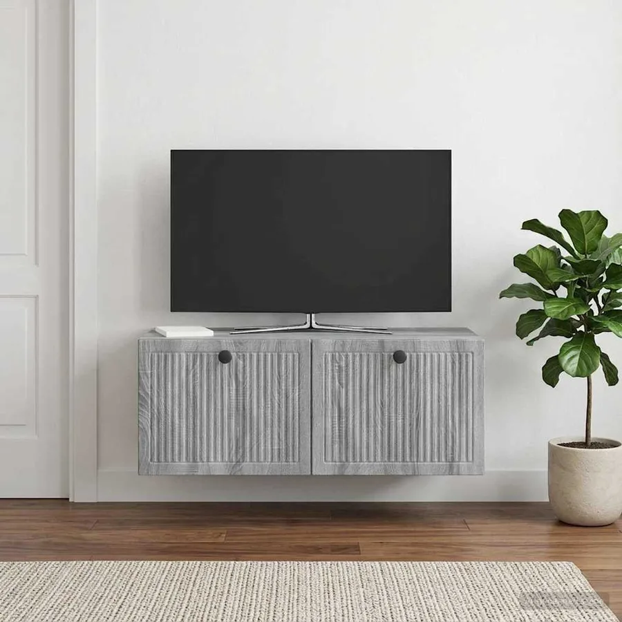 Meuble TV mural Sonoma gris 78,5 x 31 x 30 cm Bois d'ingénierie - 4