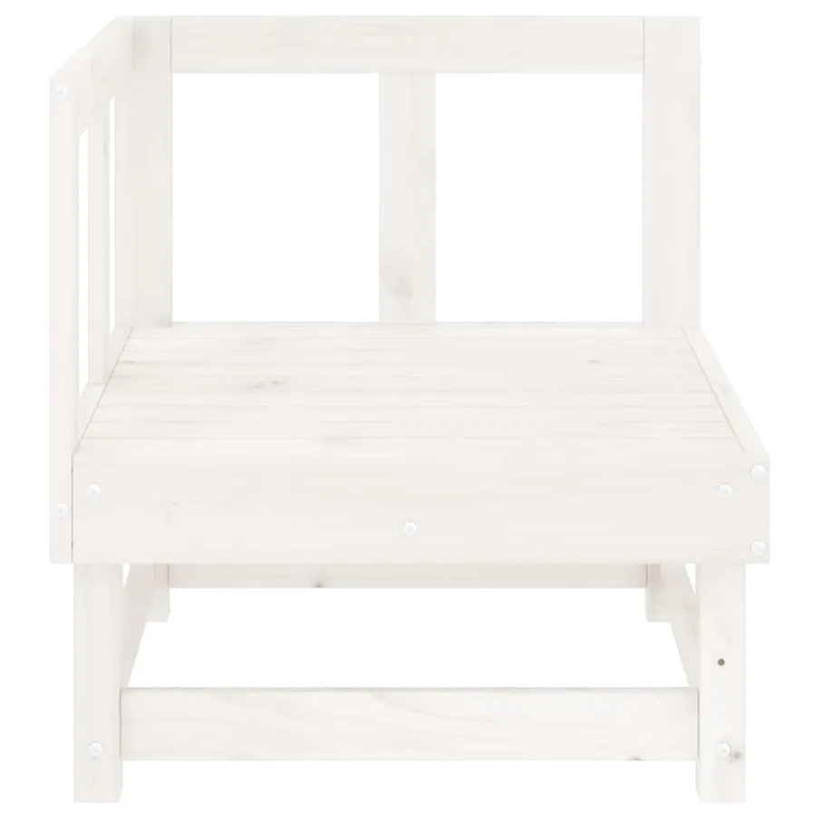 Canapé d'angle de jardin blanc bois de pin massif - 3