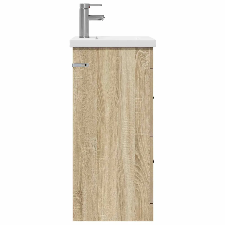 Meuble de salle de bain avec évier Chêne Sonoma - 4