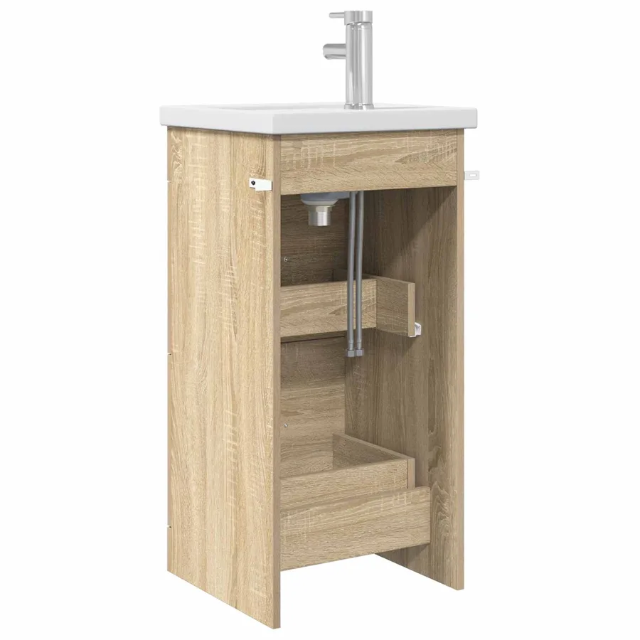 Meuble de salle de bain avec évier Chêne Sonoma - 5