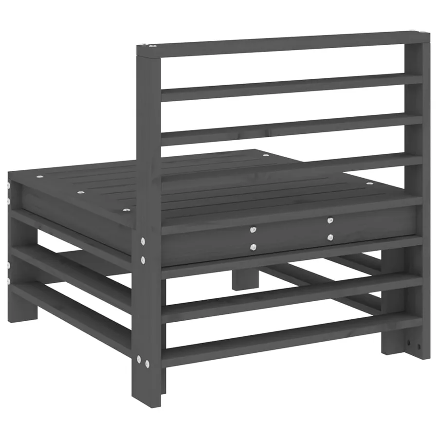Canapés centraux de jardin 2 pcs gris bois de pin massif - 5