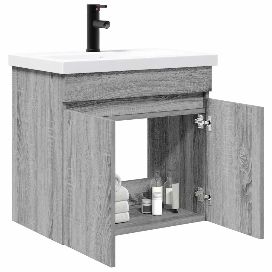 Meuble de salle de bain avec robinet Sonoma gris - 3