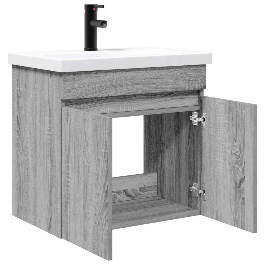 Meuble de salle de bain avec robinet Sonoma gris - 4