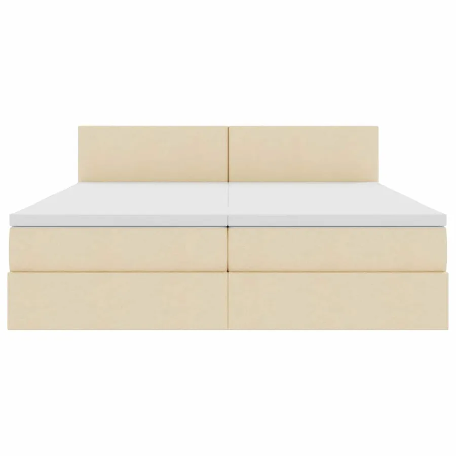 Lit de Rangement Crème 180 x 200 cm Cuir synthétique - 10