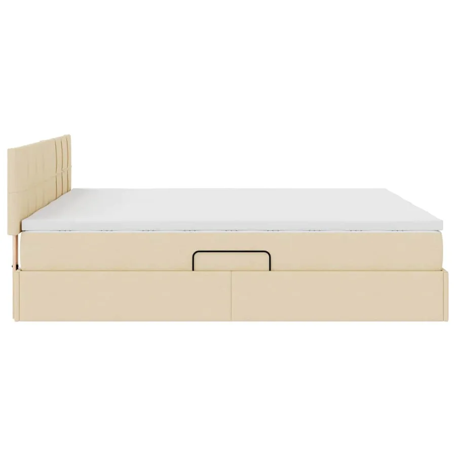 Lit de Rangement Crème 180 x 200 cm Cuir synthétique - 11