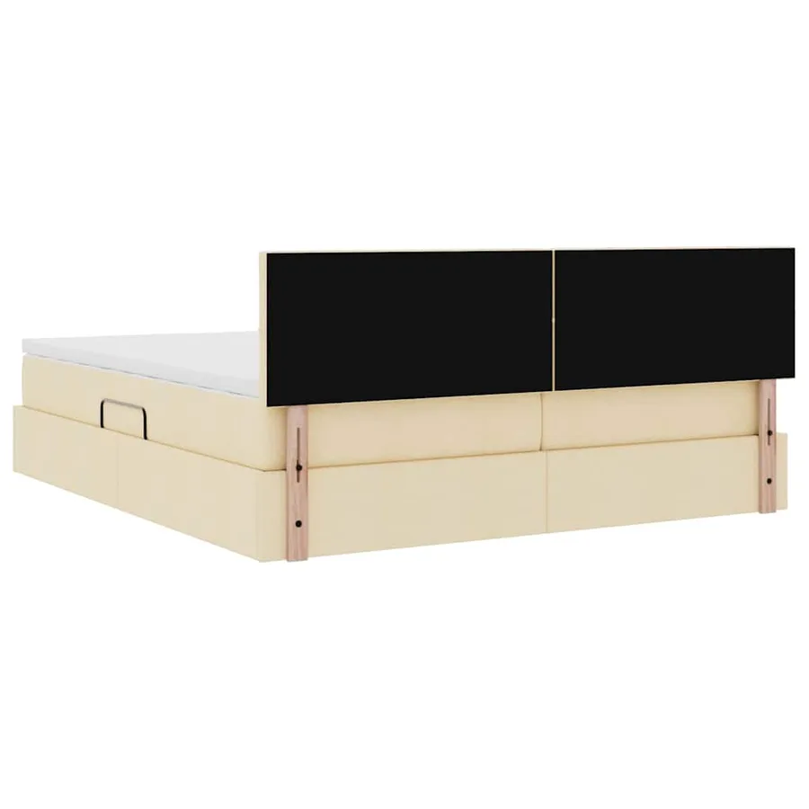 Lit de Rangement Crème 180 x 200 cm Cuir synthétique - 12