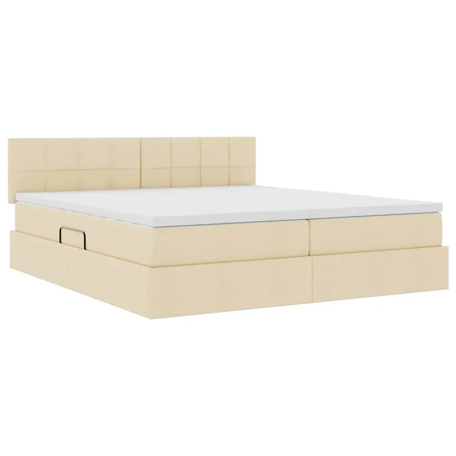Lit de Rangement Crème 180 x 200 cm Cuir synthétique - 5