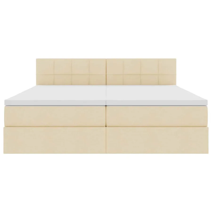 Lit de Rangement Crème 180 x 200 cm Cuir synthétique - 8