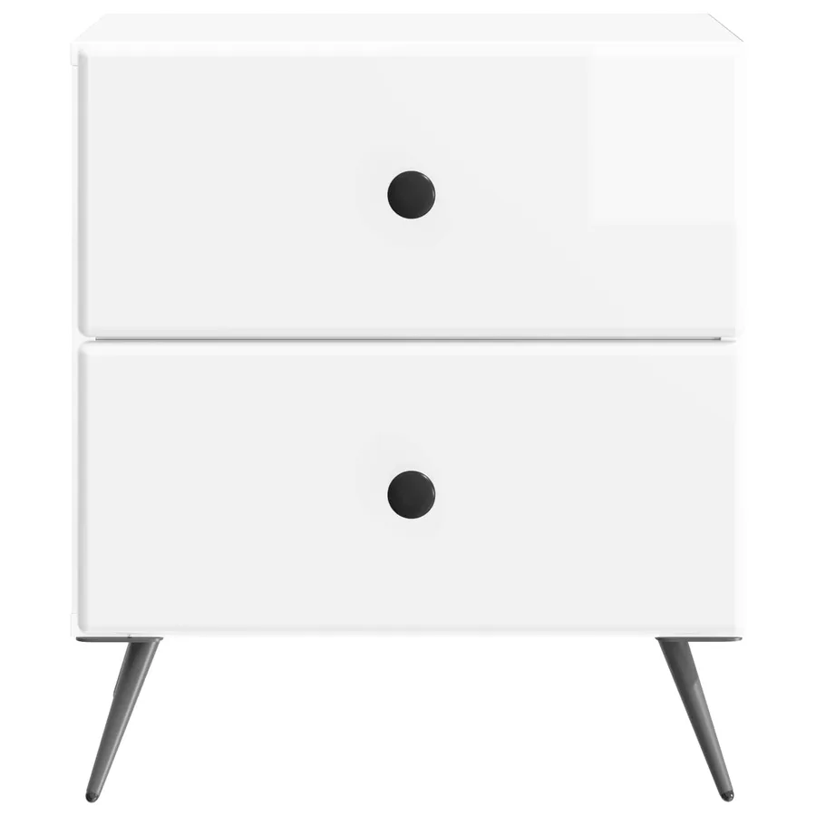 Cabinet de chevet Blanc brillant 43 x 34,5 x 47,5 cm - 5