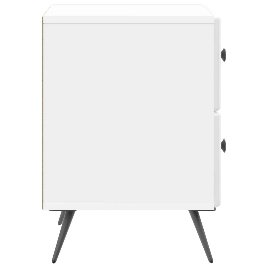 Cabinet de chevet Blanc brillant 43 x 34,5 x 47,5 cm - 6