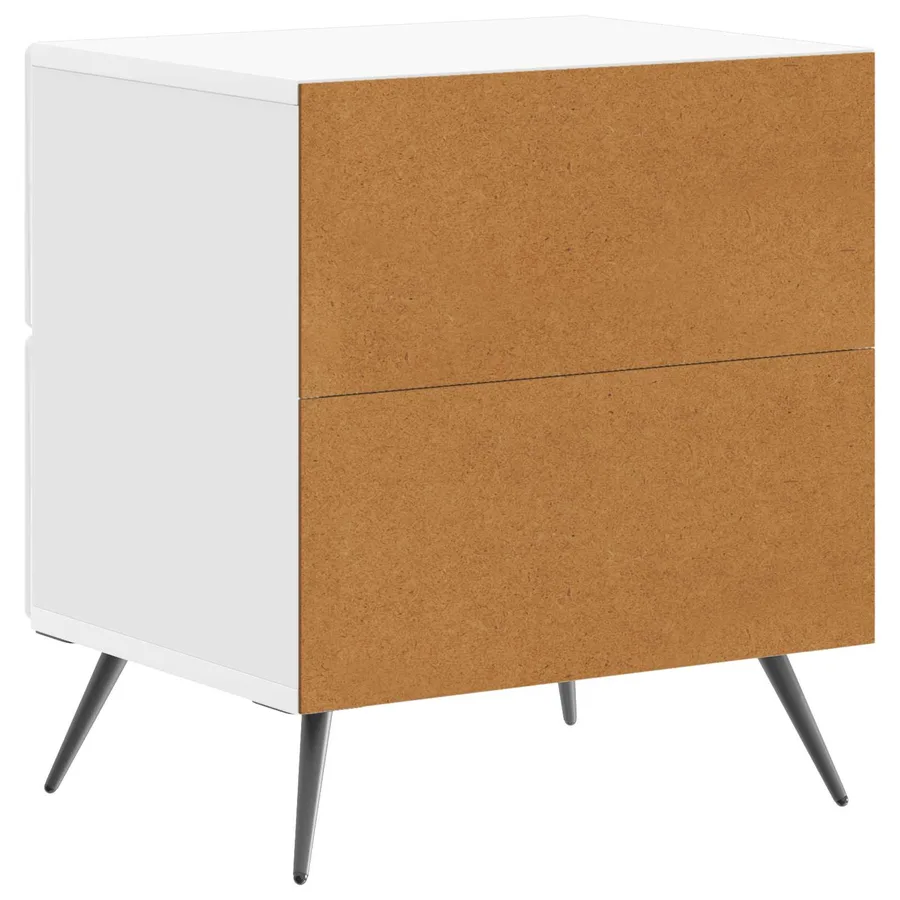 Cabinet de chevet Blanc brillant 43 x 34,5 x 47,5 cm - 7